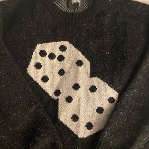 Stussy Black and White Dice Sweater